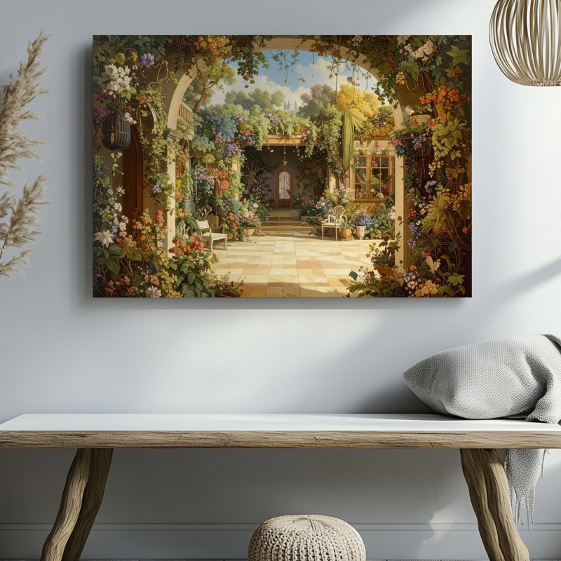 Toile cachée avec toile feuillage luxuriant, H 11 po x l 14 po