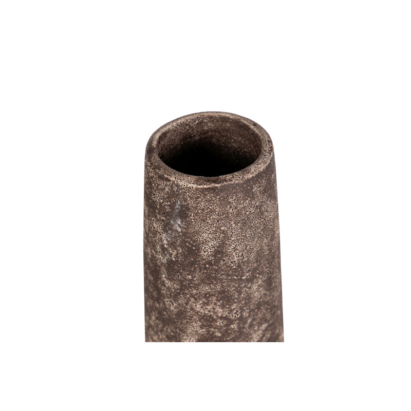 CERAMIC VASE 8X8 CM, overall height- 45cm, Brown