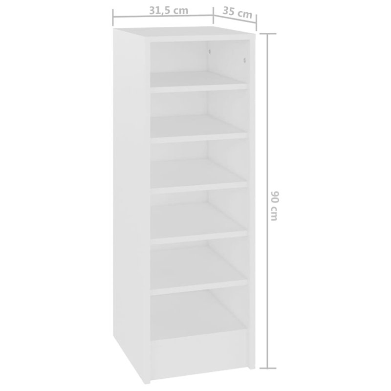 vidaXL Shoe Cabinet Engineered wood 12.4 in x 13.8 in x 35.4 in, White