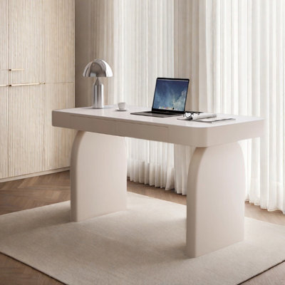 Creamy Style Two-drawer Storage Desk