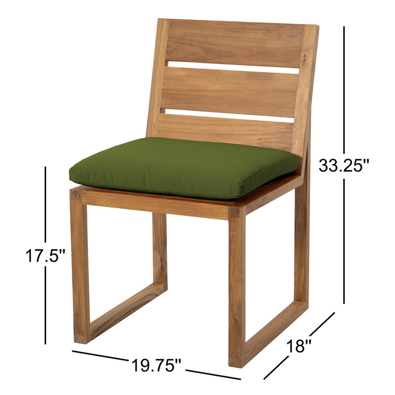 Chaise de terrasse avec coussin Uvita, Fougère