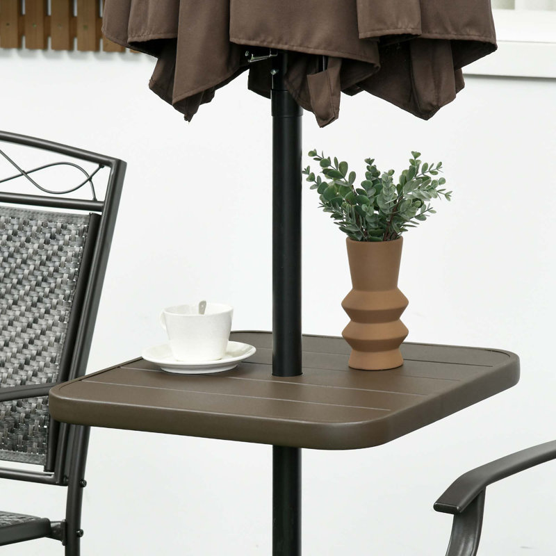 Table de parasol portable polyvalente pour divers espaces extérieurs, rehaussant l'expérience de loisirs, Brun