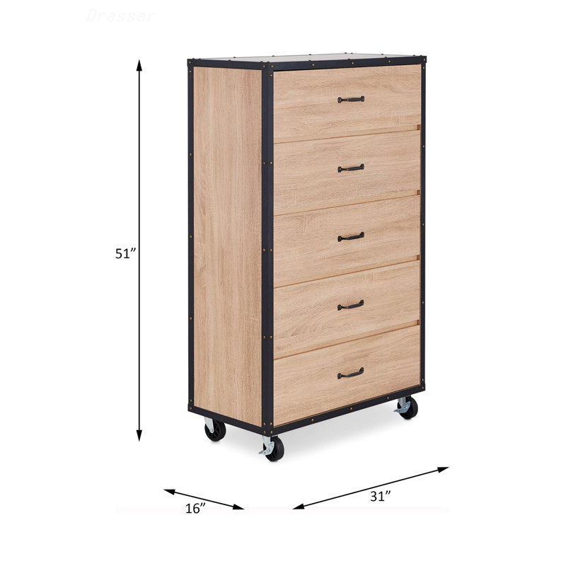 Commode ACME Bemis, chêne clair vieilli