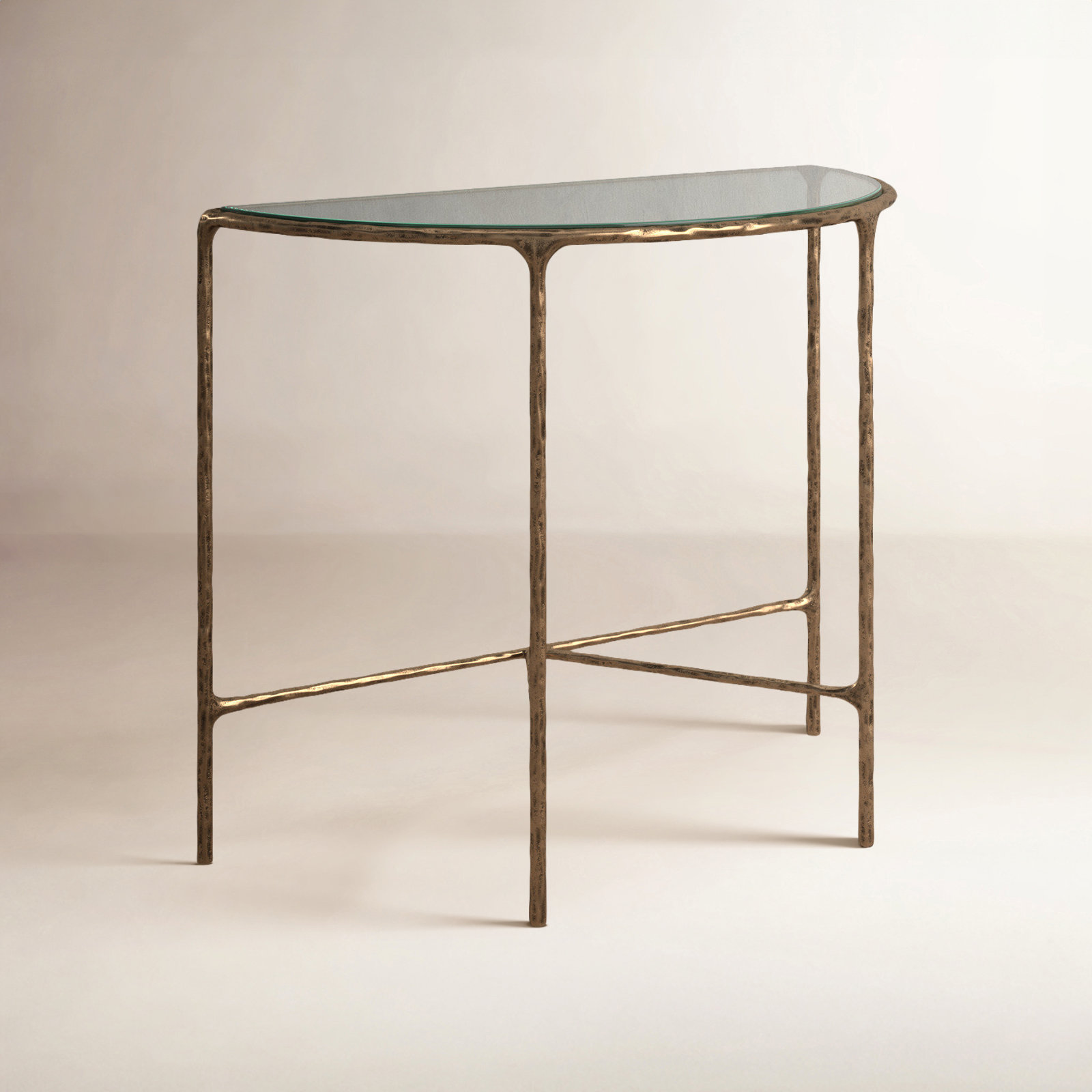 Evelynn 36'' Console Table, Clear, Brass