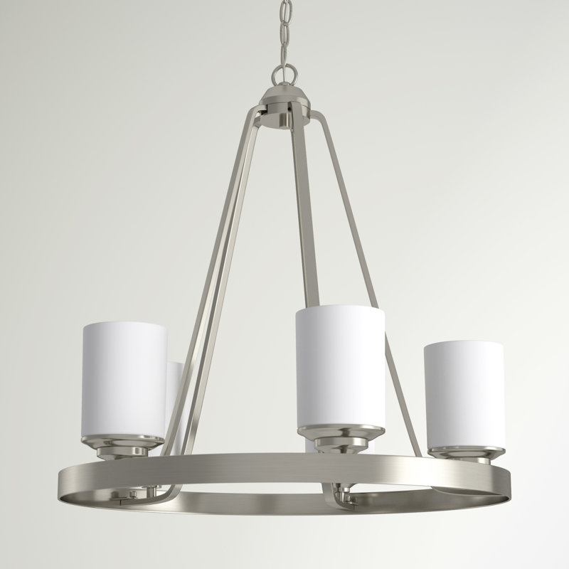 Lustre à cinq lumières Kemal de Génération Éclairage , Nickel brossé, Pas Energy Star, Non