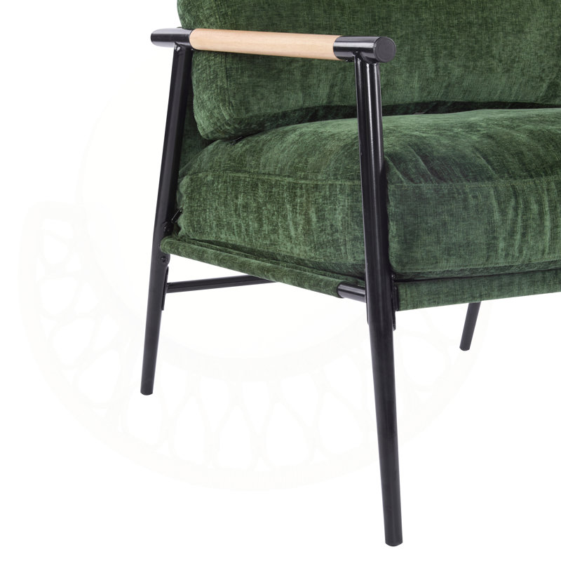 Sabatio Accent Chair Cozy Chair Living Room Chair Bedroom Chair Reading Chair Upholstered Chair, Polyester, Black