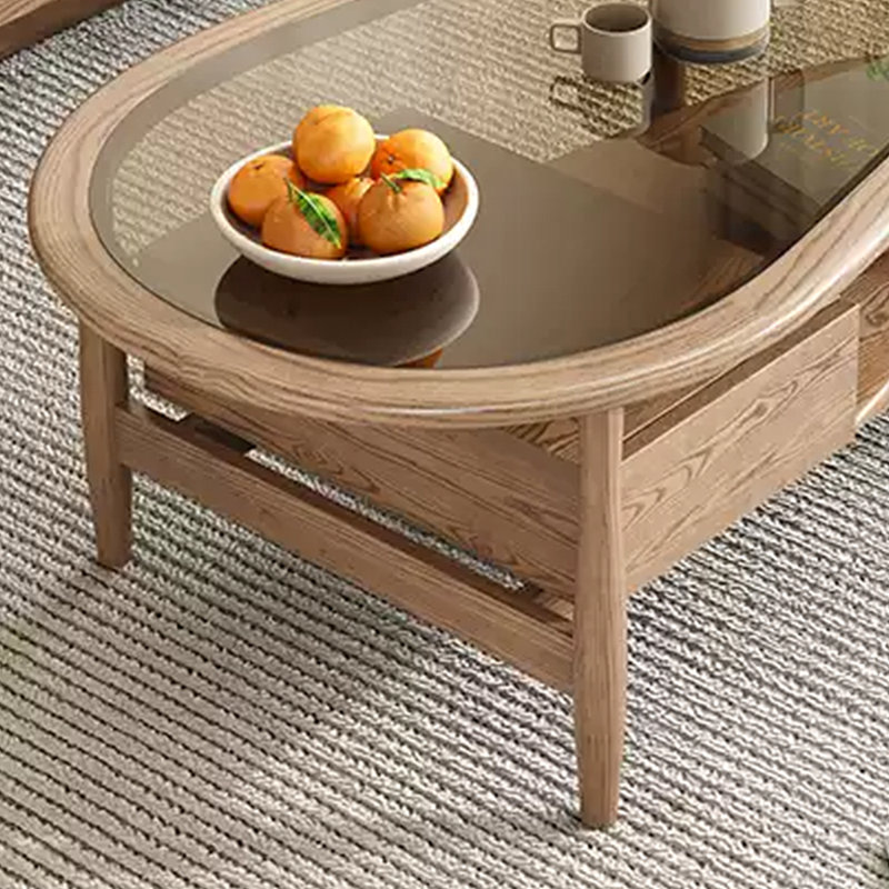 Solid wood creative walnut-shaped coffee table