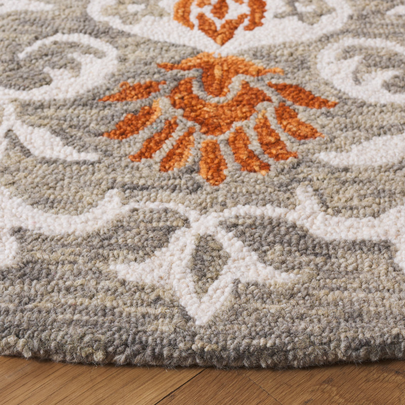 Tapis floral en laine / coton touffeté à la main Oltiana, Rectangle 3 pi x 5 pi