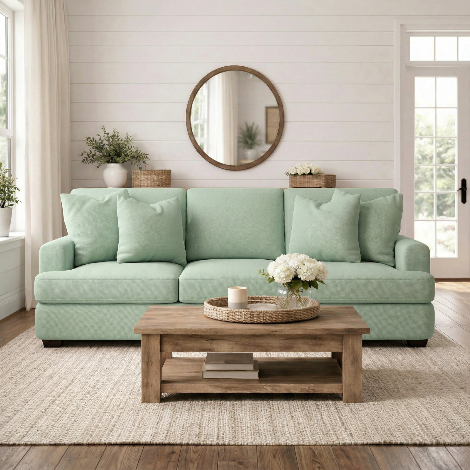 Emilio 90'' Upholstered Sofa, Bayou Spray