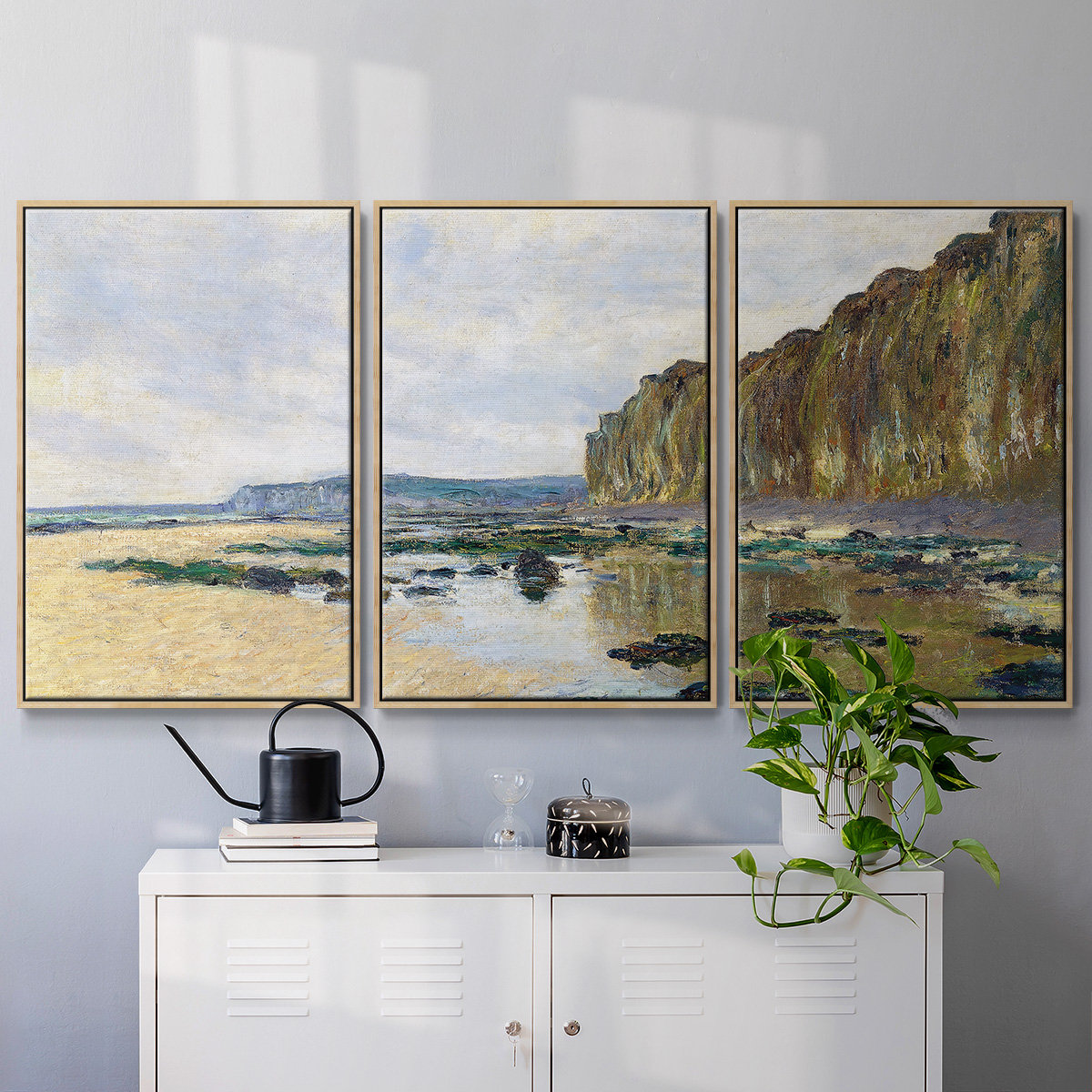 Winston Porter Claude Monet Framed On Canvas 3 Pieces Print | Wayfair