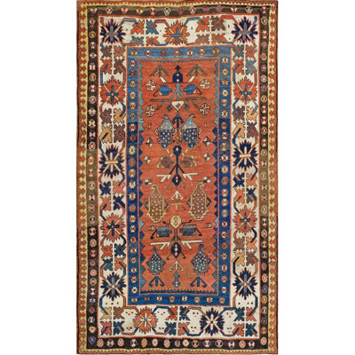 Tapis kazak antique à motif cachemire géométrique