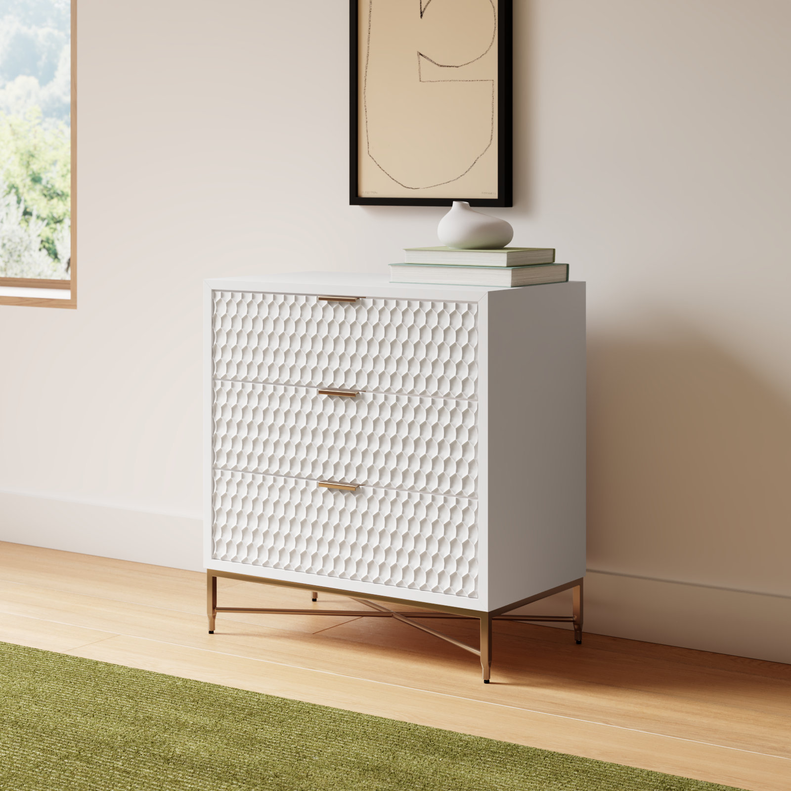 Capra 32" Mahogany Dresser, White