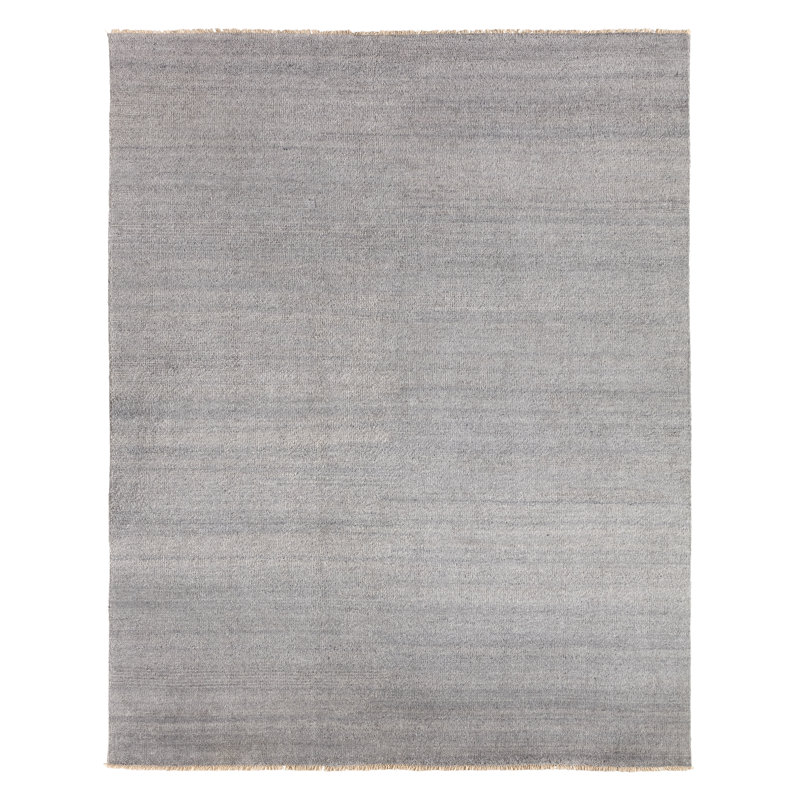Jaipur Living Origin Hand-Knotted Solid Light Gray Area Rug (10'X14'), Rectangle 8'6" x 11'6"