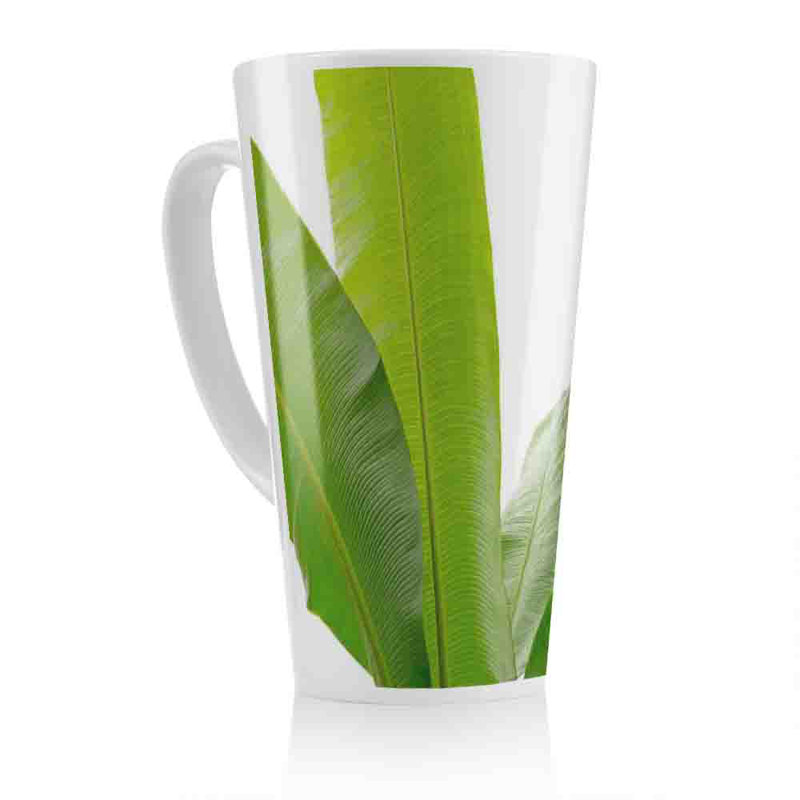 Leaves On White Latte Mug