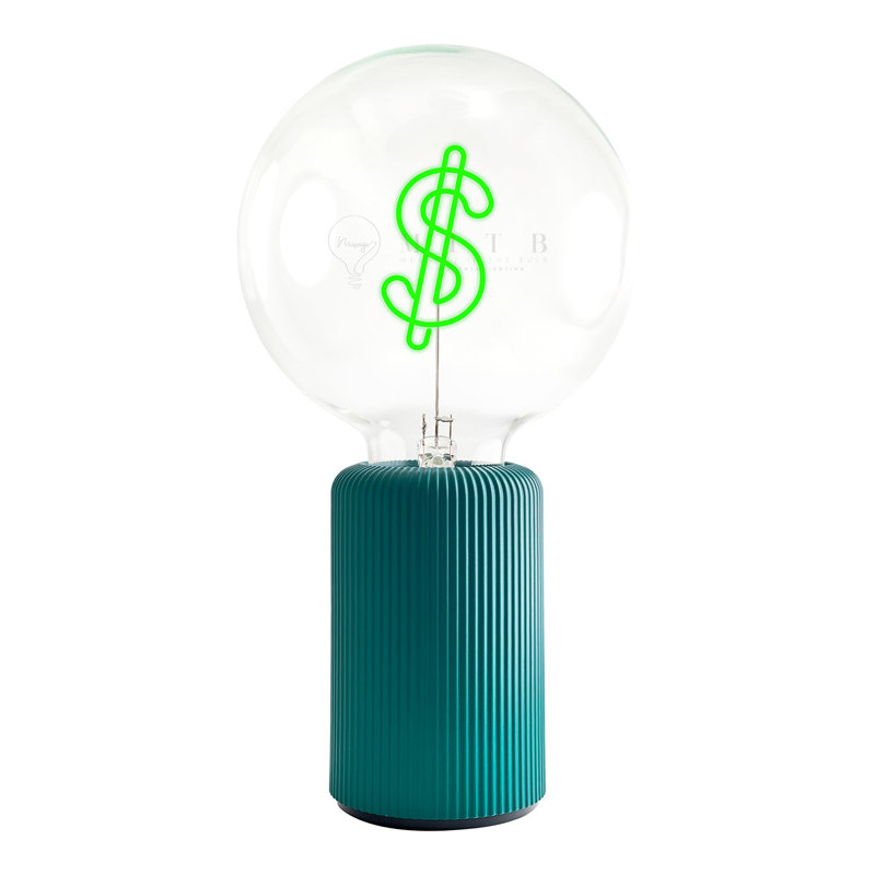 Ampoule Dollar verte avec lampe de table portative Pop Nomad, Vert, H 19 po x l 4,92 po x P 13 po