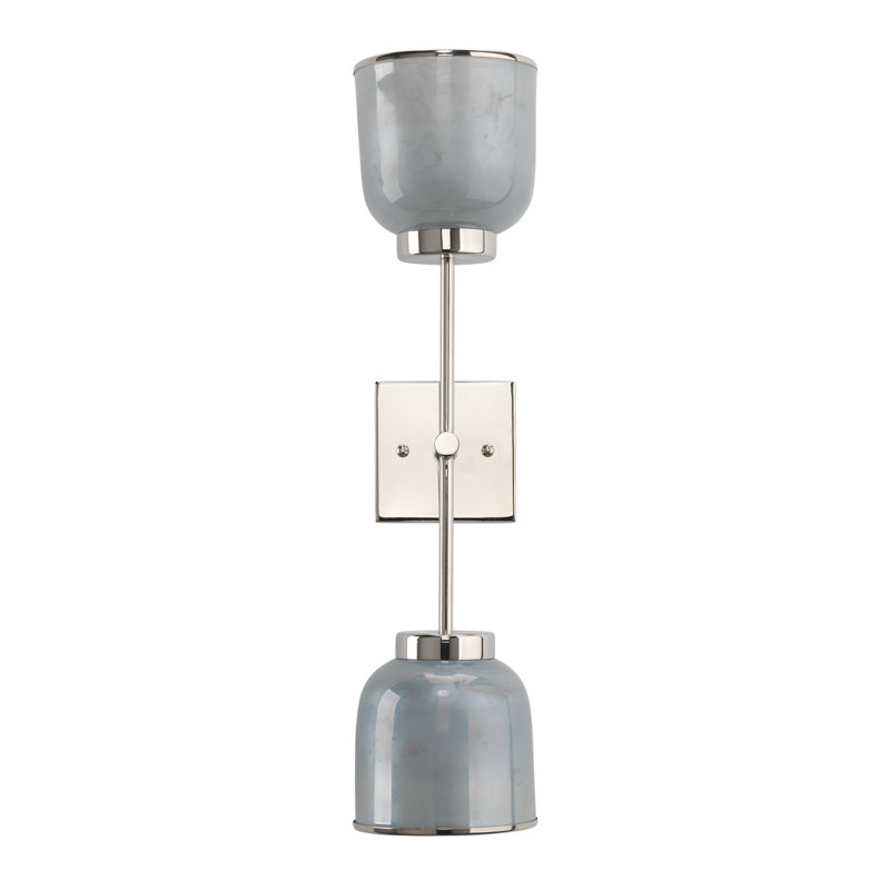 2 - Light Wallchiere, Nickel/Opal Blue Metallic Glass