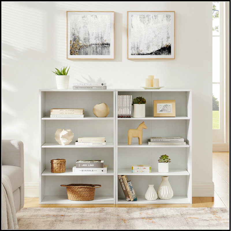 Armoire de rangement polyvalente pour CD et DVD avec 8 tablettes réglables, bibliothèque multifonctionnelle pour la maison et le bureau