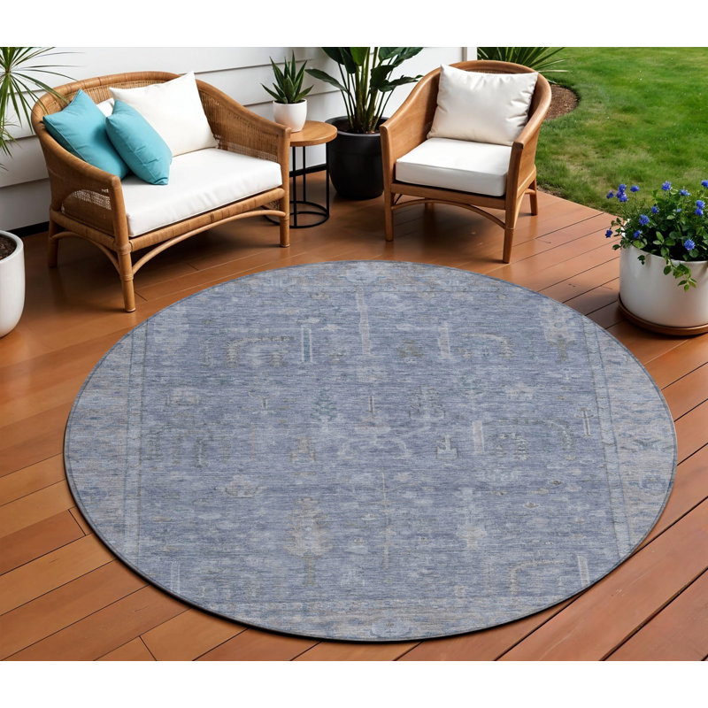 Tapis rond 8 po Denim