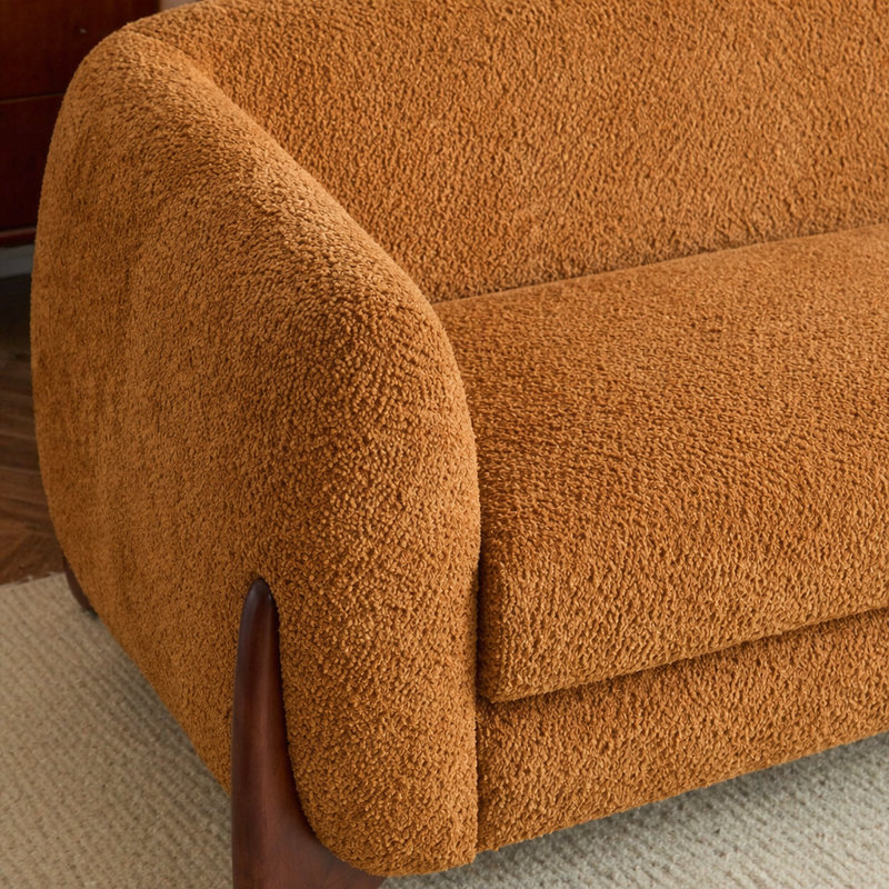 Canapé 82 pouces Boucle Sherpa, Caramel