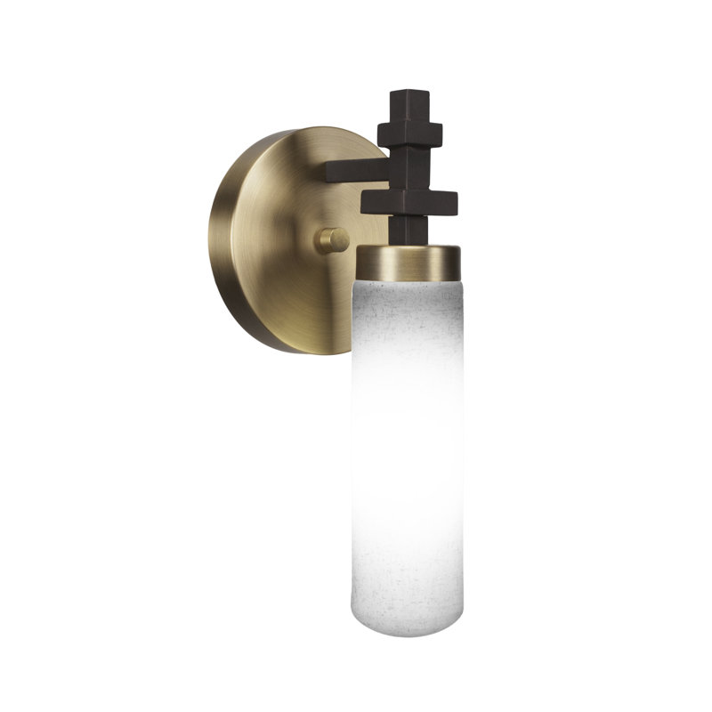 Salinda Wall Sconce, Espresso/Brass, White