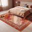 Tapis Belfry moderne à l'aquarelle abstraite orange, rouge et crème, lavable à la machine, antidérapant, à poils courts, pour l'intérieur et l'extérieur, adapté aux animaux domestiques, idéal pour le salon, la chambre, la salle à manger, l'entrée, le couloir ou le bureau.-1309312097