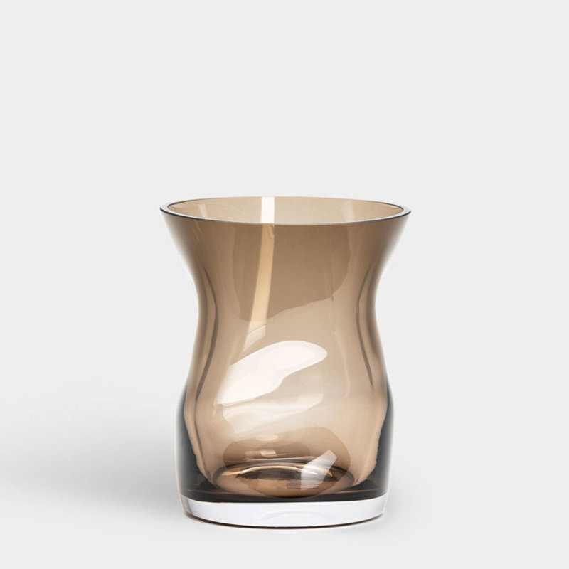Squeeze Handmade Glass Table Vase, Smokey Brown