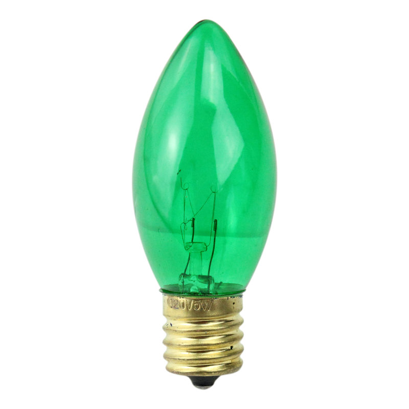 Ampoules de remplacement C9 Christmas, Vert, H 3 po x l 7 po x P 7 po