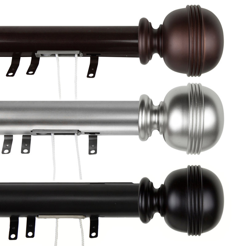 Tringle à rideaux simple réglable 1,5 "Shuster, l 30 - 48 po, Noir