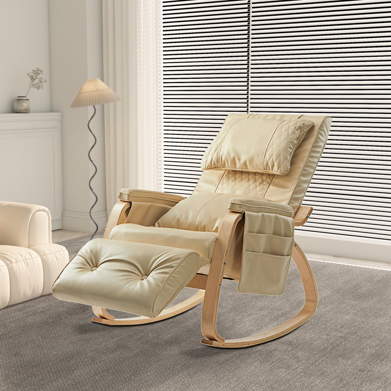 Idellar Rocking Chair, Natural, Cream White