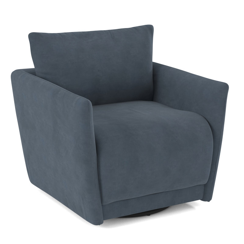 Fauteuil pivotant rembourré Lovilia, Belsire océan