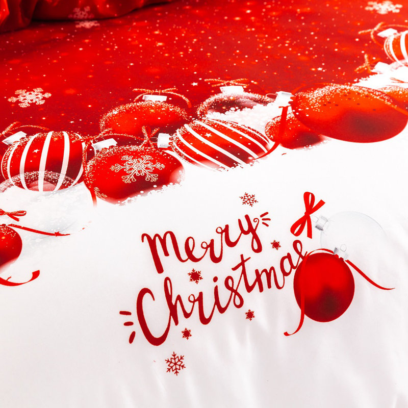 Housse de couette Nayoroom Merry Christmas, Housse de couette grand + 2 taies d'oreiller grand