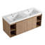 Meuble-lavabo mural 48 po avec lavabo double, charnière de porte à fermeture en douceur