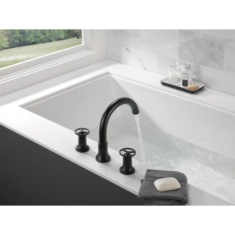 Trinsic Two Handle Roman Tub Faucet Trim, Matte Black