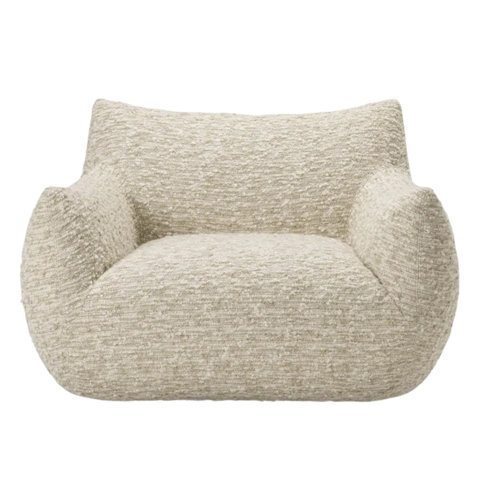 Boucle textured club chair.