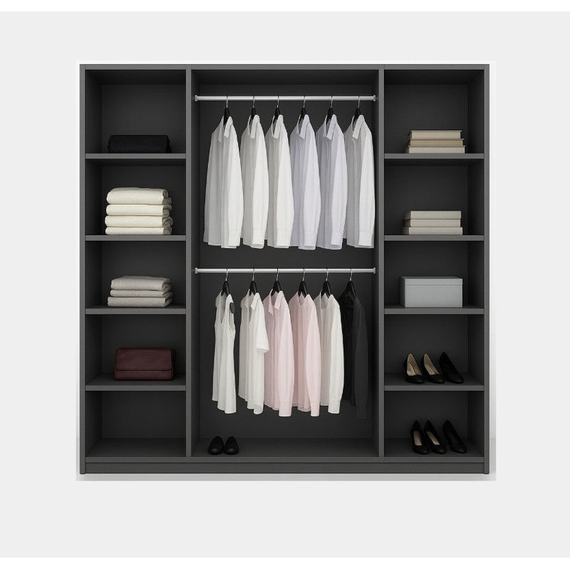 Manufactured Wood Wardrobe, Black Matt