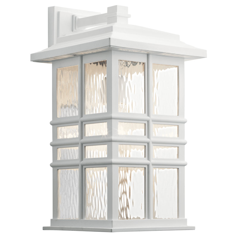 Lanterne murale d'extérieur martelée Beacon, Blanc, H 17,5 po x l 9,5 po x P 9,5 po