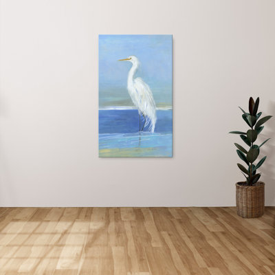 "Wading Egret II" by Sally Swatland Print on Canvas