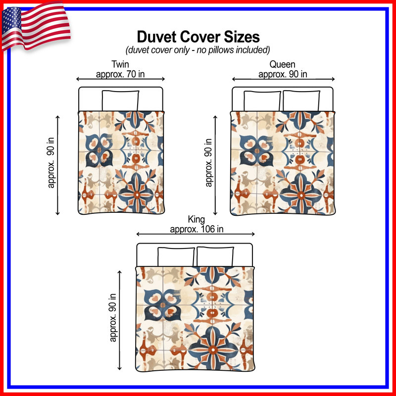 Ornate Floral Tile Duvet Covers, Queen