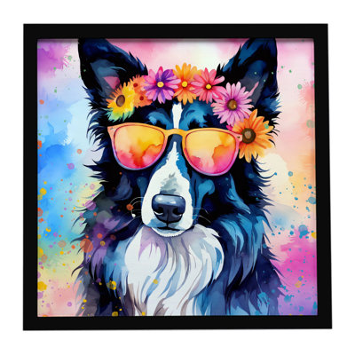 Impression encadrée Border Collie Hippie Dawg
