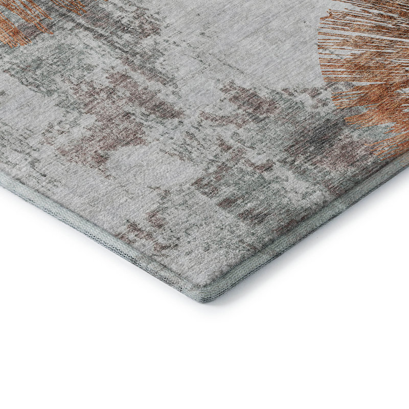 Tapis terre cuite lavable à la machine Premium Prisco, Rectangle 1 pi 8 po x 2 pi 6 po