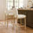 Paterson Curved-Back Armless Fabric & Counter Stool with Solid Wood Frame-1159400168