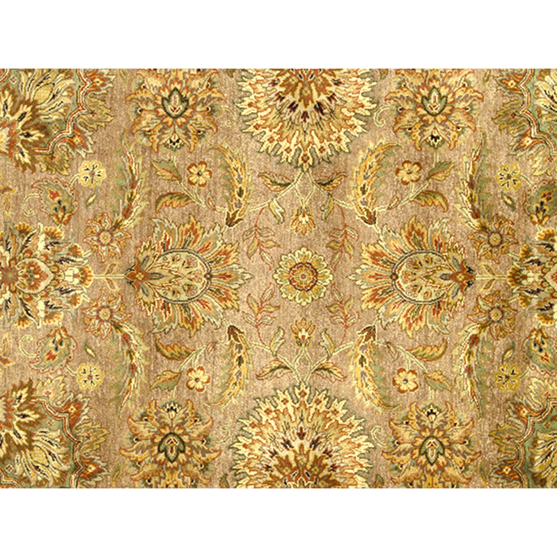 Tapis brun et ivoire de haute qualité noué à la main