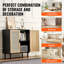Armoire en rotin, armoire de rangement en rotin avec 2 portes magnétiques et tablettes réglables, armoire buffet-129434437-129434439