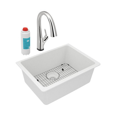 Évier de cuisine avec robinet encastrable 24-5 / 8 po x 18-1 / 2 po x 9-1 / 2 po