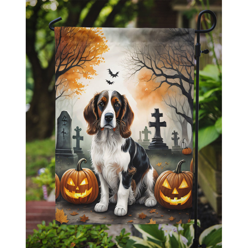 Drapeau de jardin d'Halloween Welsh Springer Spaniel Spooky