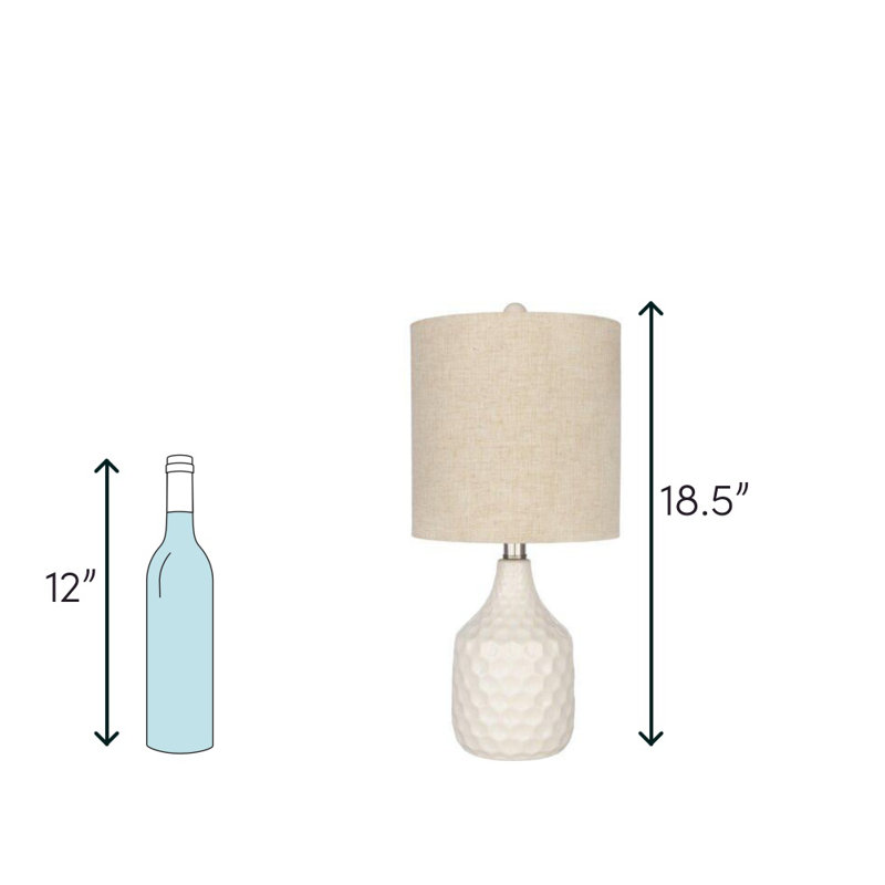 Della Ceramic Table Lamp, Ivory