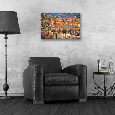 «Christmas at Town Square» par Chuck Pinson, art mural en verre acrylique