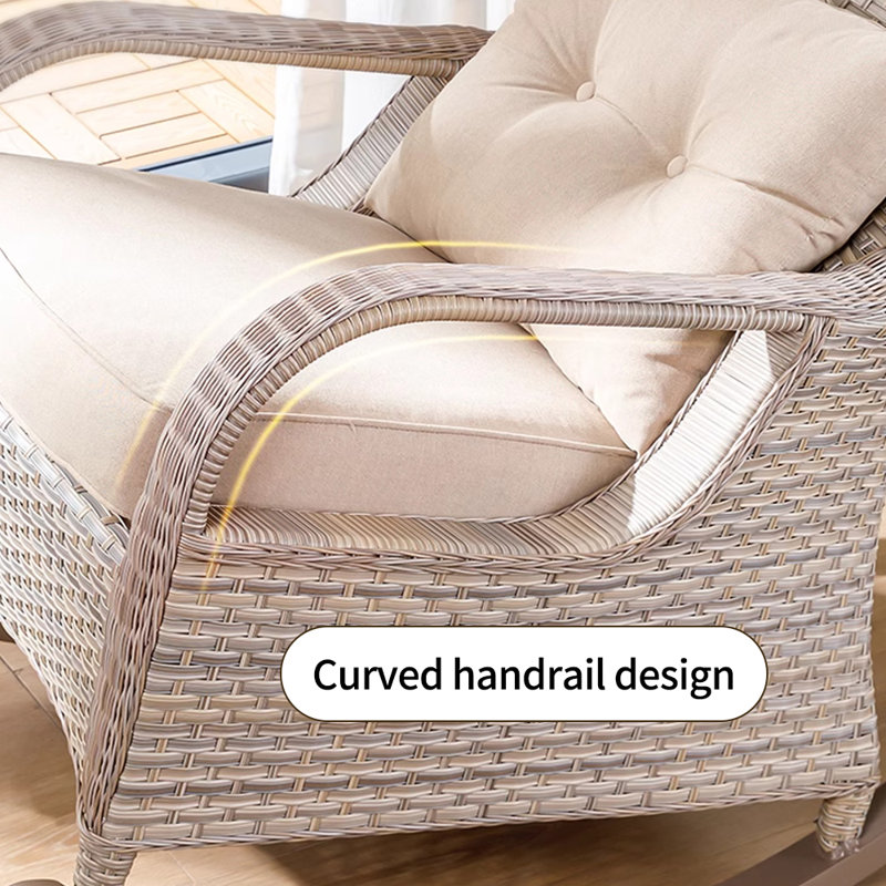 Chaise berçante ergonomique en alliage d'aluminium, Beige / brun clair / gris clair