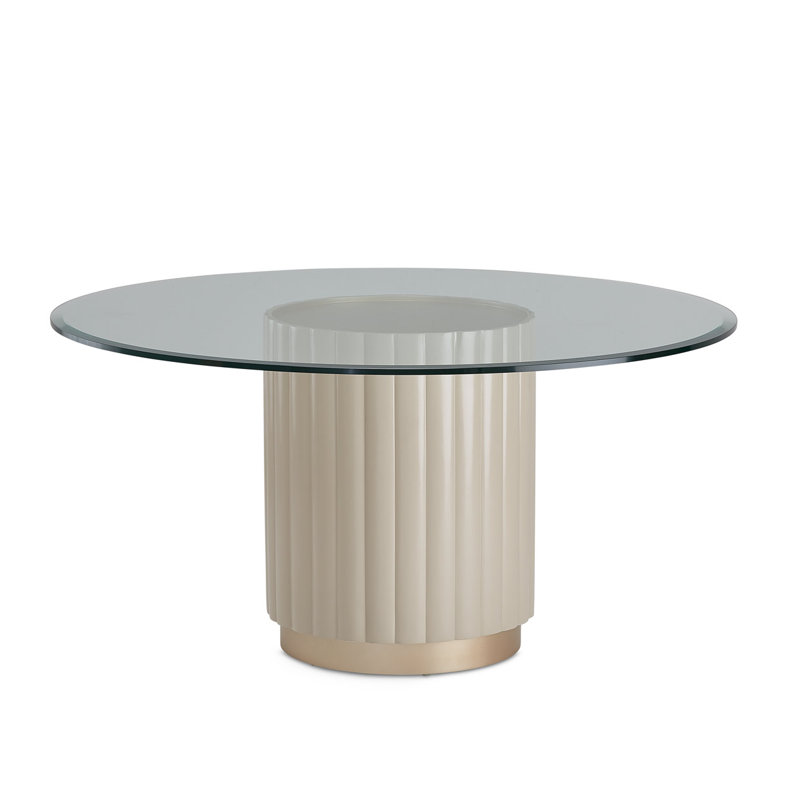 Malibu Crest Round Glass Top Dining Table
