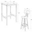 Table de bar et 2 tabourets, blanc doré, structure en métal imitation bois, élégante et pliable, idéale pour les petits espaces.